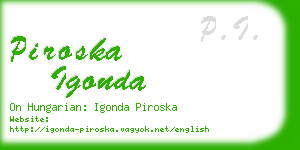 piroska igonda business card